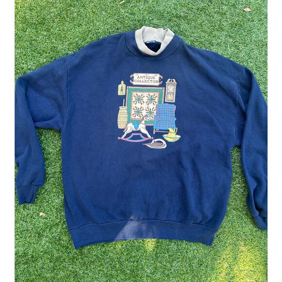 Vintage 90s “Antique Collector”  Cozy Crewneck - Picture 1 of 3